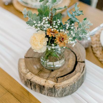 Rustic Log Centerpiece