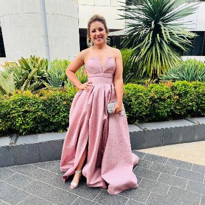 Tina Holly Pink Jacquard Gown Size 10 thumbnail 6