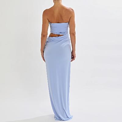 One Mile Kylie Maxi Dress - Blue XXS thumbnail 2
