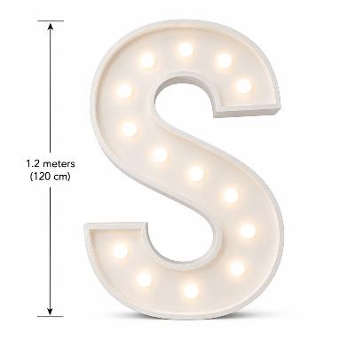 LED 1.2m Light Up Letter 'S' White thumbnail 1