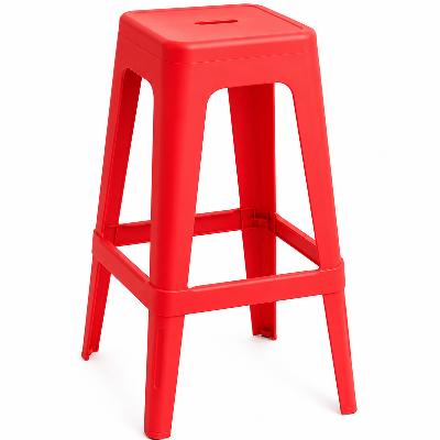 Stool - Tall Polypropylene Replica Tolix Stool in Red