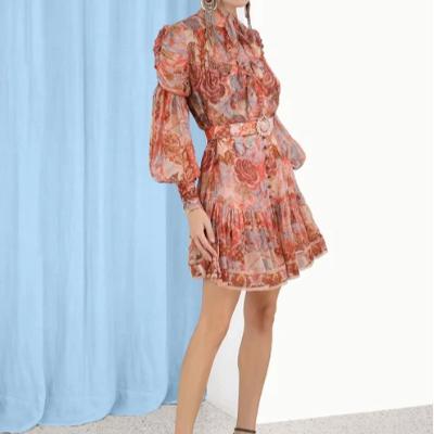 Zimmerman Kaleidoscope Tiered Terracotta Print Mini Dress Size 10 thumbnail 5