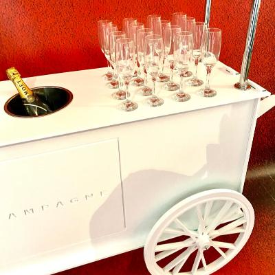 White Champagne Cart thumbnail 2