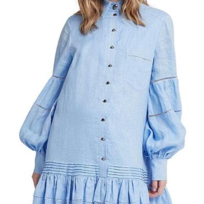 AJE Lotus Shirt Dress Blue Size 8