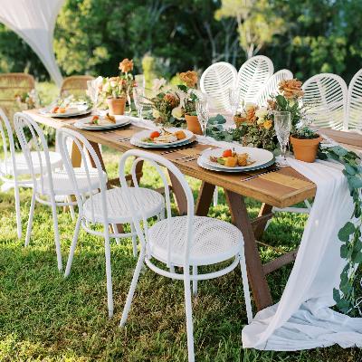 White Cheesecloth Table Runner - 90cm x 400cm thumbnail 2