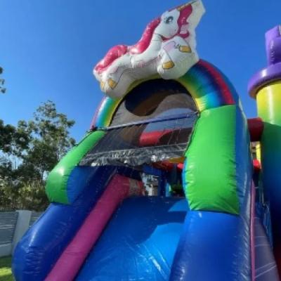 3D Rainbow Unicorn Combo Jumping Castle thumbnail 2