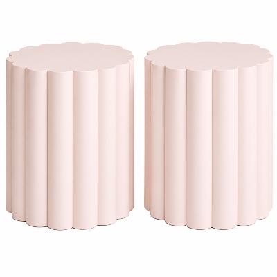 Styling - One Pale Pink Ribbed Plinth 50cm Tall