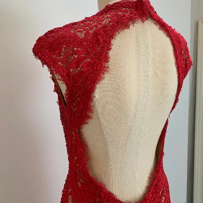 Jovani Sequin Open Back Dress Red Size 10 thumbnail 5