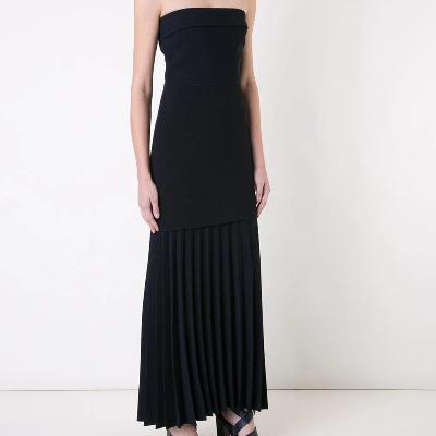 Dion Lee Linear Crepe Pleat Dress In Dark Navy Size 6
