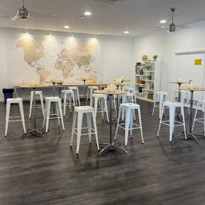 White Metal Tolix Bar Stools