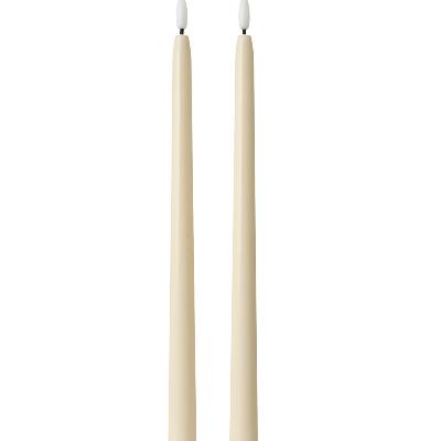 Ivory LED Flameless Taper Candles - 35cm thumbnail 2