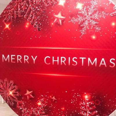 Red Merry Christmas Round Backdrop Package thumbnail 2
