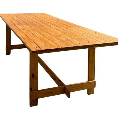 Rustic Wood Trestle Table thumbnail 2