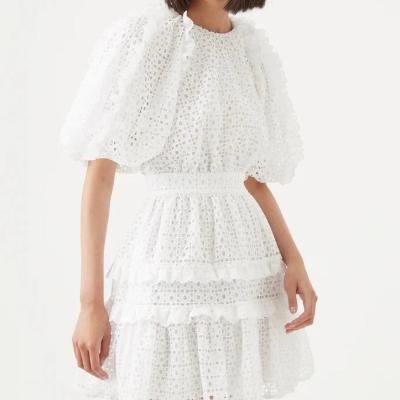 AJE Aveline Broderie White Mini Dress Size 8/S