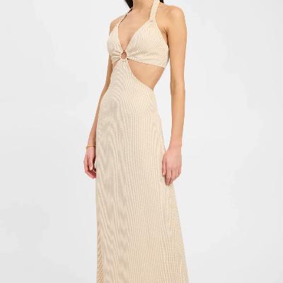 Kookai Brady Ring Maxi Dress Hazelnut Size 8