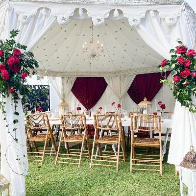 5m Luxury Pavilion Marquee Hire  with weights (non peg in option) thumbnail 1