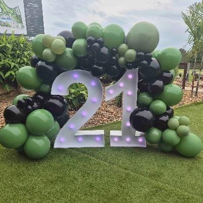 Light up numbers & balloon garland thumbnail 1