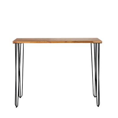 Hairpin Dry Bar Table Wood Top Black