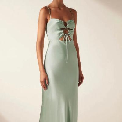 Shona Joy Felicity Lace Up Midi Dress - Green Size 6