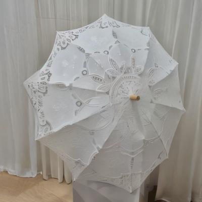 Lily White Lace Cloth Parasol