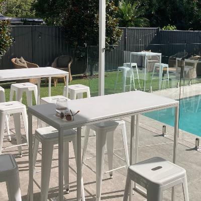 Arctic White Rectangle Bar Table
