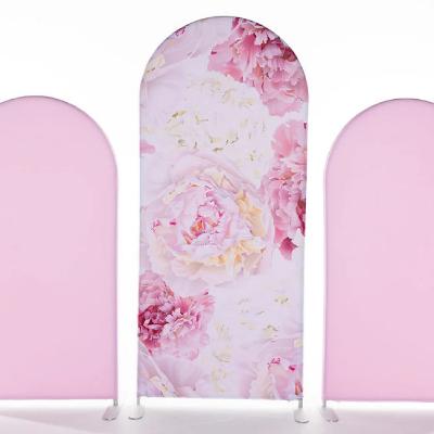 Pink Floral Arch Backdrop Trio thumbnail 1