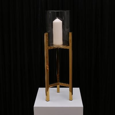 Veronica Pillar Candleholder - Medium/Gold thumbnail 1