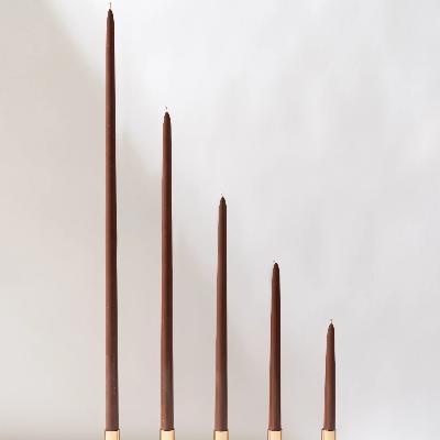 Chocolate Brown Taper Candles thumbnail 1