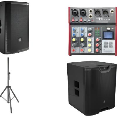 Powered Speaker w/ Bluetooth Mixing Desk & Subwoofer Package
