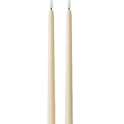 ULTRABRIGHT™ Ivory LED Flameless Taper Candles for Hire - 28cm thumbnail 2