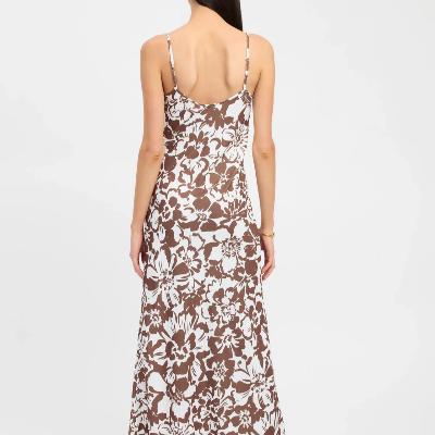Kookai Pippa Slip Dress - Brown/White Size 10 thumbnail 3