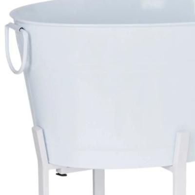 White Ice Bucket with Stand
