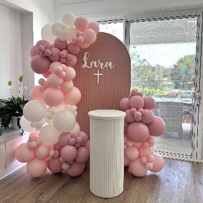 Single Arch Backdrop, Plinth and Balloon - Pink and White Package thumbnail 4