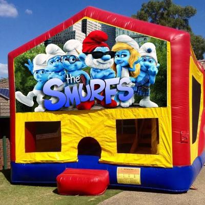 The Smurfs Medium Banner Jumping Castle thumbnail 1