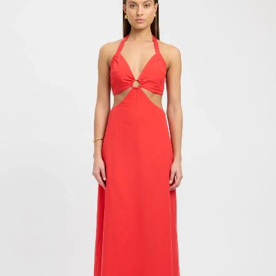 KOOKAI Romeo Ring Maxi Dress - Red Size 8 & 10