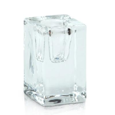 Glass Cube Taper Candle Holder