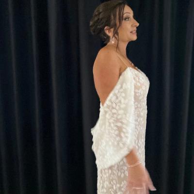 Tina Holly Sequin Drape Cocktail White/Nude Dress Size 8 and 12 thumbnail 3