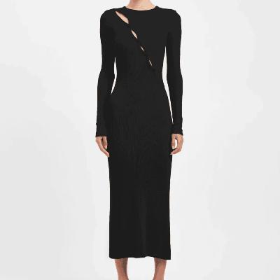 Kookai Emmett Merino Wool Dress in Black Sizes 8, 10 or Agave Green Size 8, 10