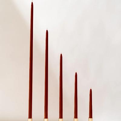 Bordeaux Dark Red Taper Candles thumbnail 1