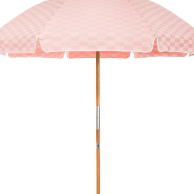 Large 2m umbrella pink checkered thumbnail 1