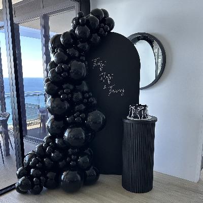 Single Arch Backdrop and Balloons - All Black Package thumbnail 1