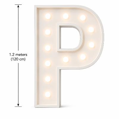LED 1.2m Light Up Letter 'P' White thumbnail 1