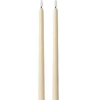 Ivory LED Flameless Taper Candles - 60cm thumbnail 2