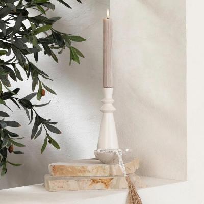 White Candle Stick Holder thumbnail 2