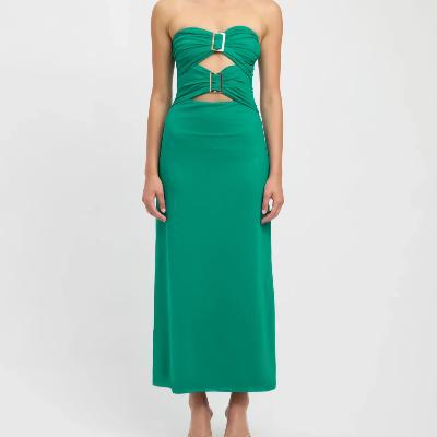 Kookai Paradise Green Bolt Buckle Dress - Green Size 10 thumbnail 2
