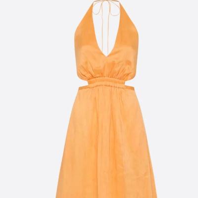 Manning & Cartell Lyrical Colours Halter Maxi Dress in Mango - Orange Size 6 thumbnail 5