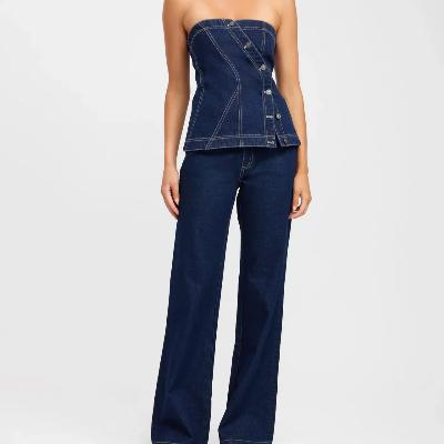 Kookai Cooper Corset & Ezra Jean set Navy Blue (size 6 / 34)