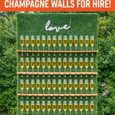 Backdrop - Champagne Timber Wall with Greenery Feature