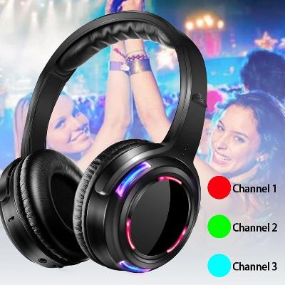 Silent Disco DIY Party hire - PLUG & PLAY - 20 headsets - 2/3 playlist channels thumbnail 2