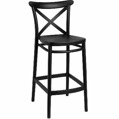 Stool - Black Crossback Resin Bar Stool